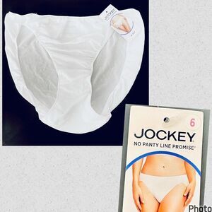 NWT Jockey Sz M/6 White Hi Cut No panty line promise classes fit Tactel